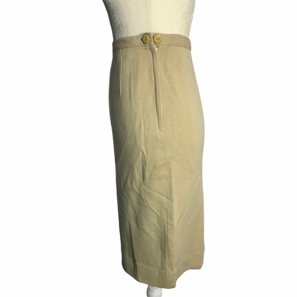 Vintage 50s Beige Knit Wool Skirt & Top Set 36PE - Picture 9 of 11